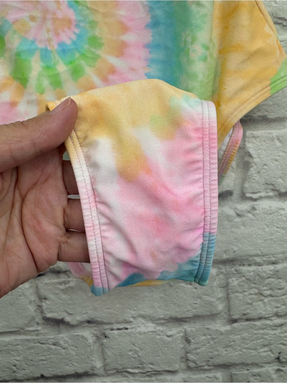Stoney Clover Lane x Target Rainbow Tie Dye One Piece Swimsuit Small S Pastel Y2 - Picture 4 of 11